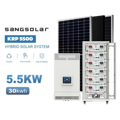 Sangsolar 5.5kw 10kw 48v 220v 230v 15kwh 30kwh Bateria de lítio Off Grid Sistema de energia solar sem bateria